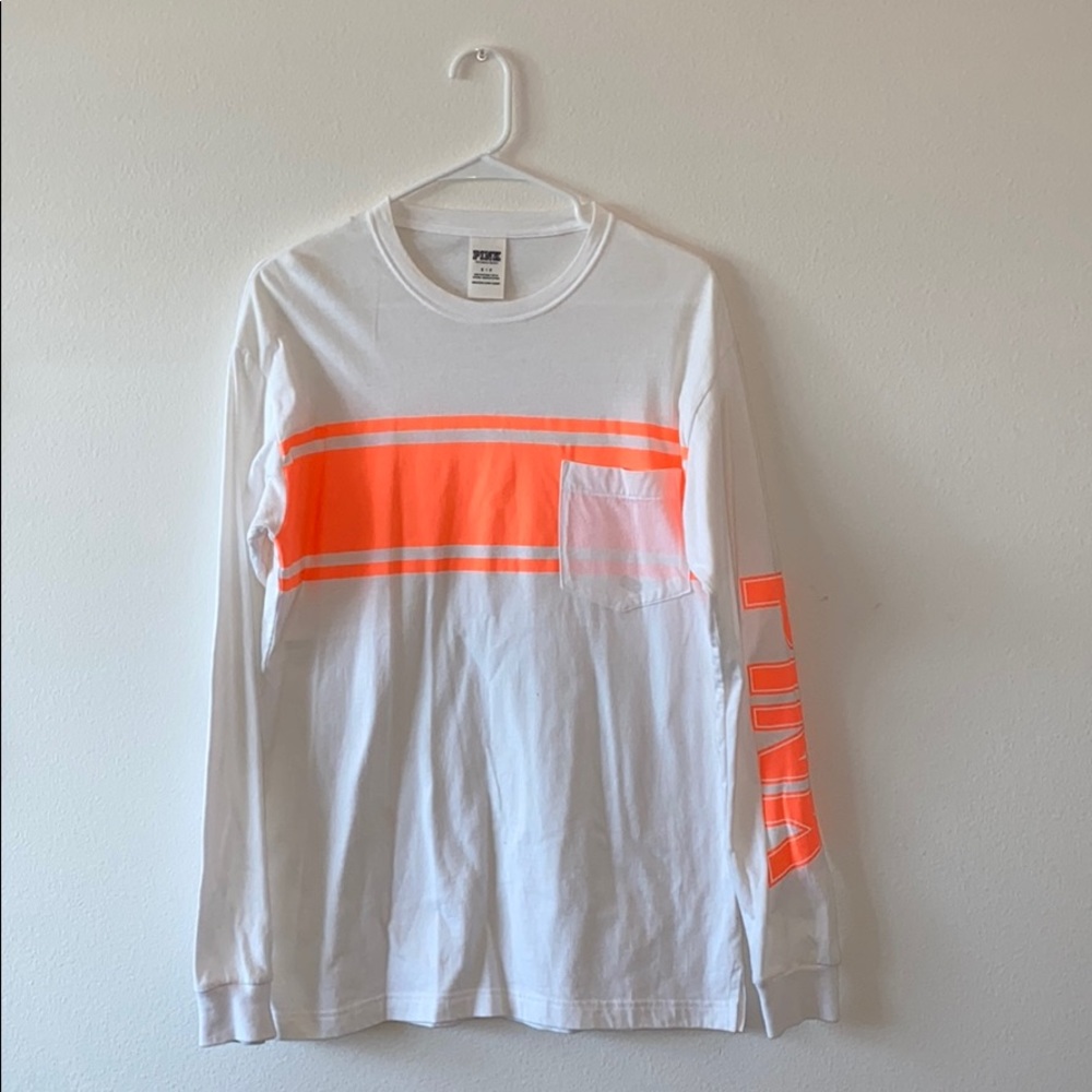White Pink VS long sleeve T shirt